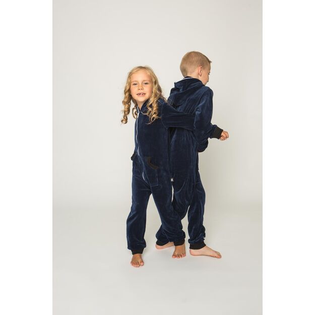 Sofa Killer dark blue unisex kids velours onesie