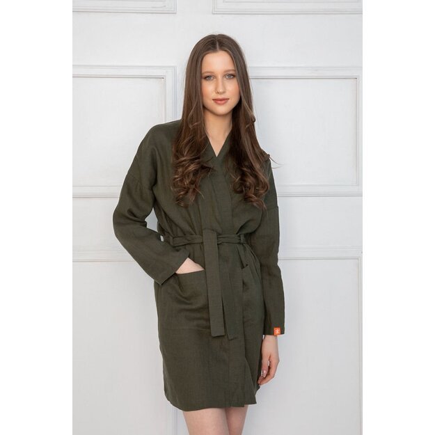 Sofa Killer dark green linen robe