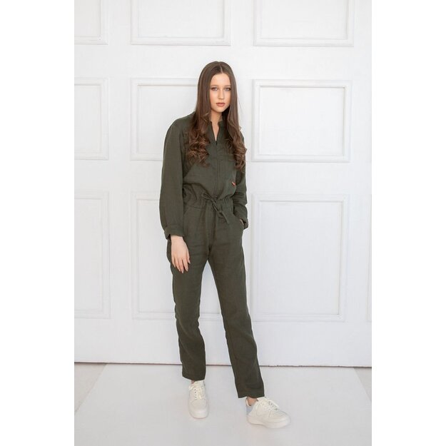 Sofa Killer dark green linen women onesie