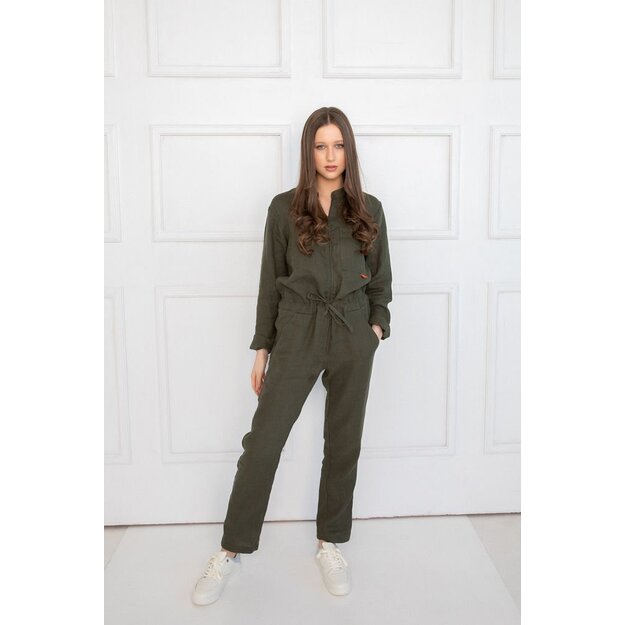 Sofa Killer dark green linen women onesie