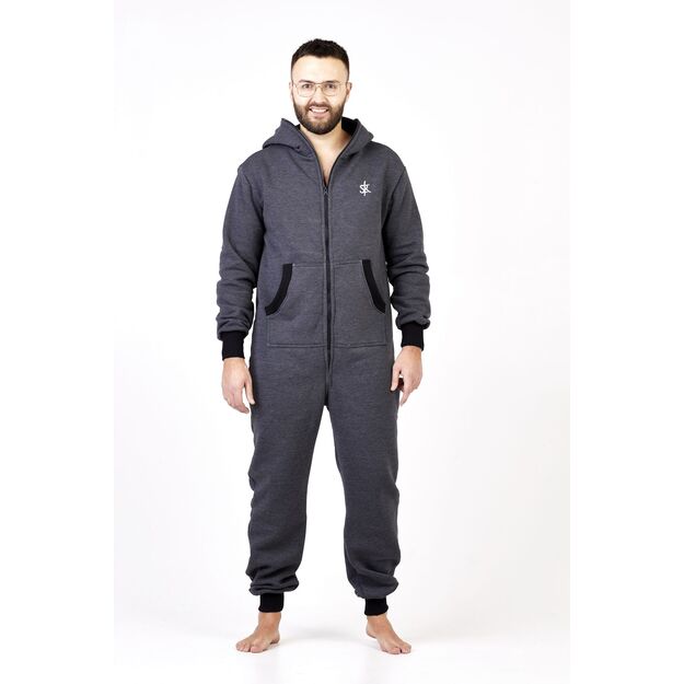 Sofa Killer dark grey onesie with a zipper in the back