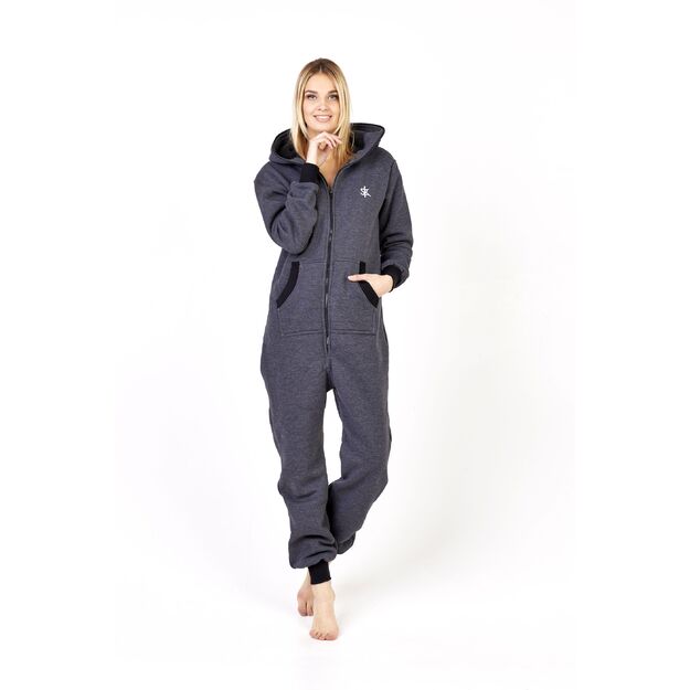 Sofa Killer dark grey onesie with a zipper in the back