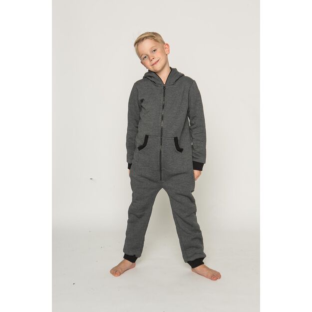 Sofa Killer dark grey unisex kids onesie with zipper in the back