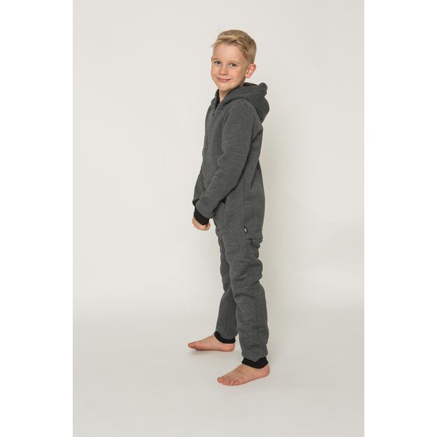 Sofa Killer dark grey unisex kids onesie with zipper in the back