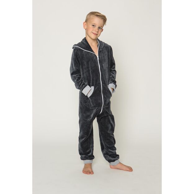 Sofa Killer dark grey unisex kids velours onesie