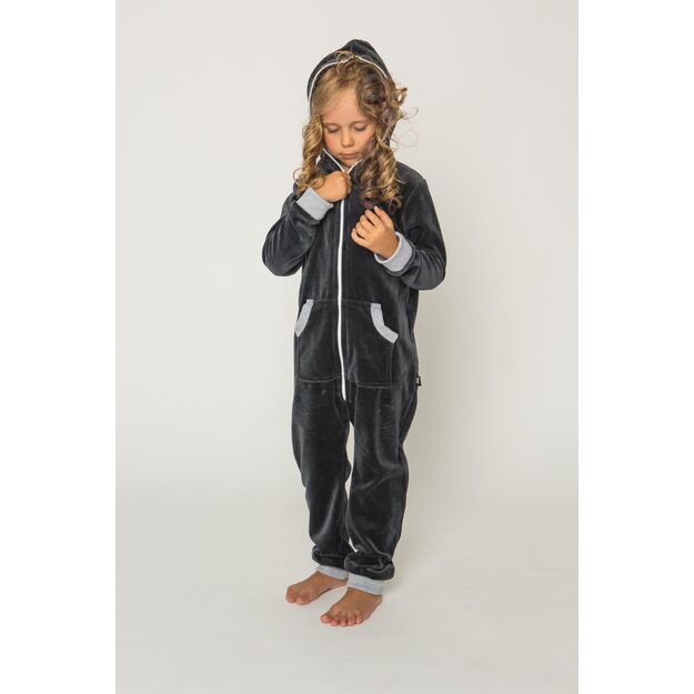 Sofa Killer dark grey unisex kids velours onesie