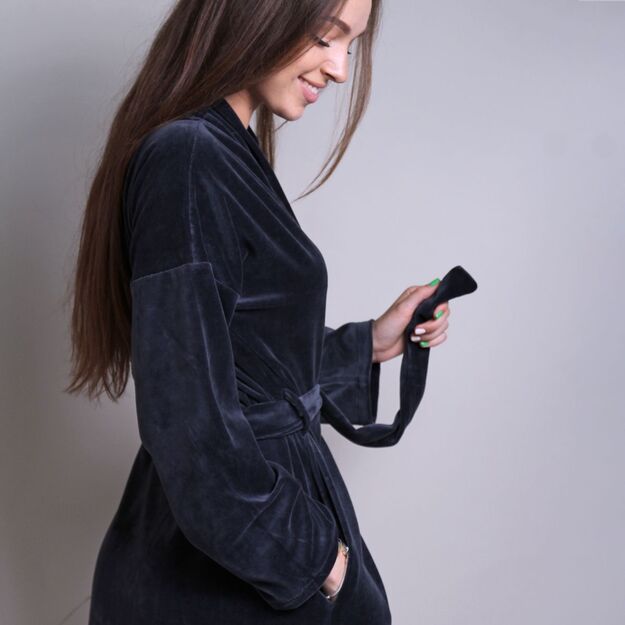 Sofa Killer dark grey velours robe