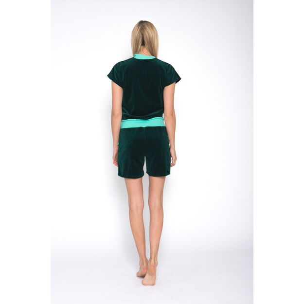 Sofa Killer emerald green short velours onesie