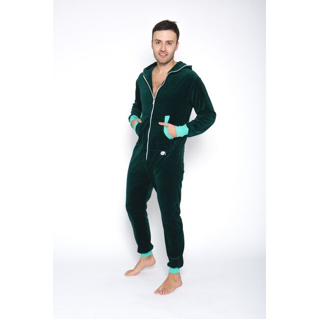 Sofa Killer emerald green velours men onesie