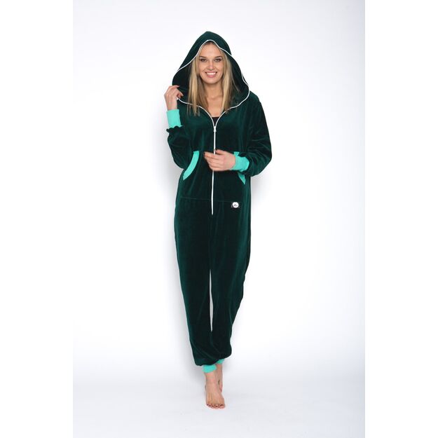 Sofa Killer emerald green velours onesie