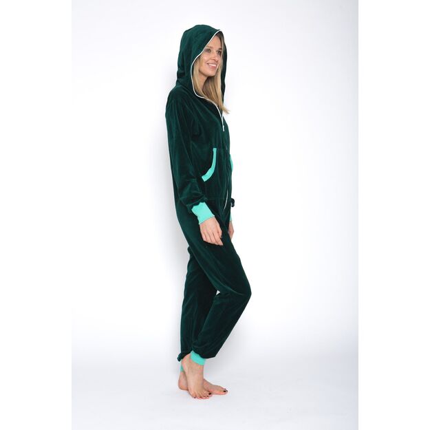 Sofa Killer emerald green velours onesie