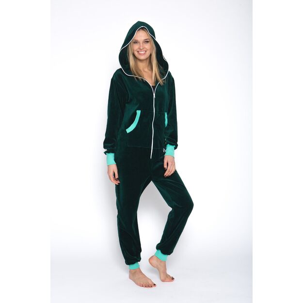 Sofa Killer emerald green velours onesie