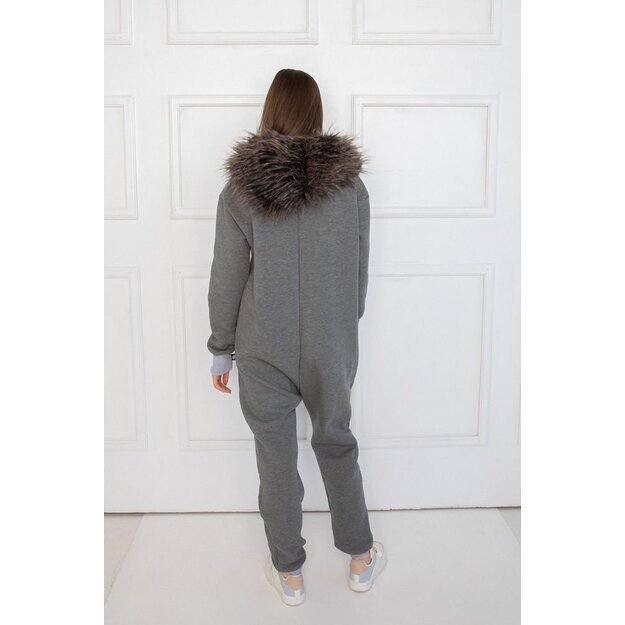 Sofa killer grey onesie with fur hood