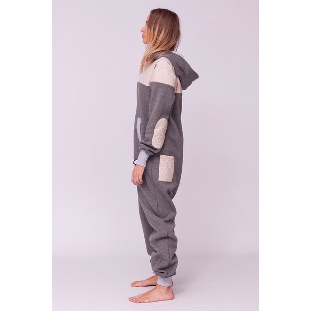 Sofa killer grey onesie with light grey applications CREAMY