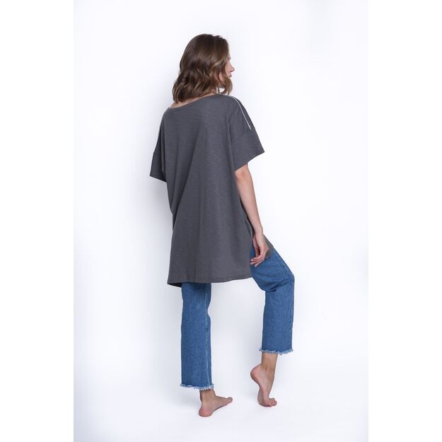 Sofa Killer grey summer t-shirt with application Cubic cross