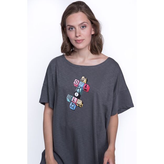 Sofa Killer grey summer t-shirt with application Cubic cross