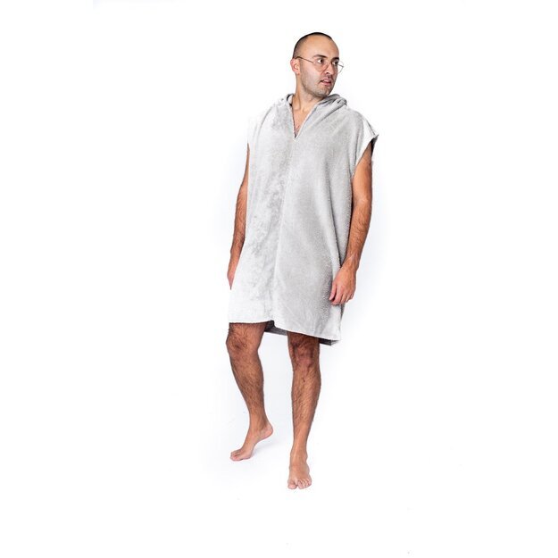 Sofa Killer light grey bamboo frottee men poncho