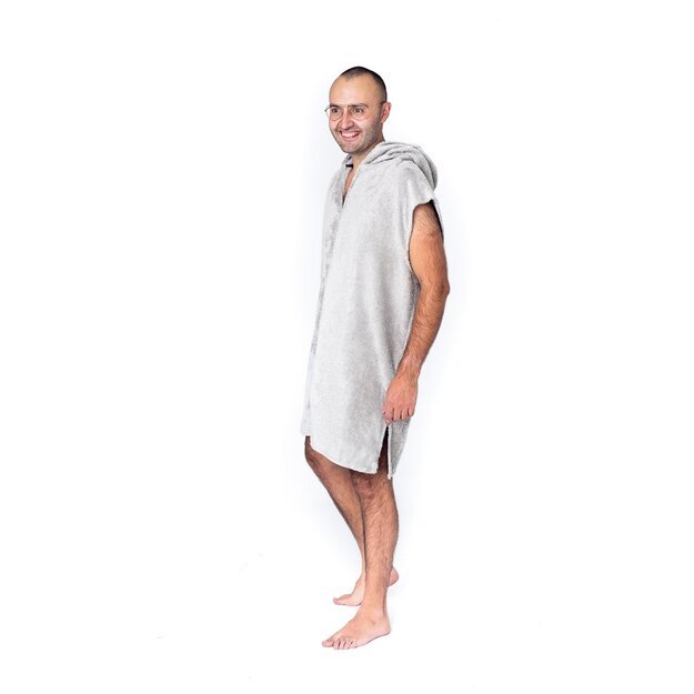 Sofa Killer light grey bamboo frottee men poncho