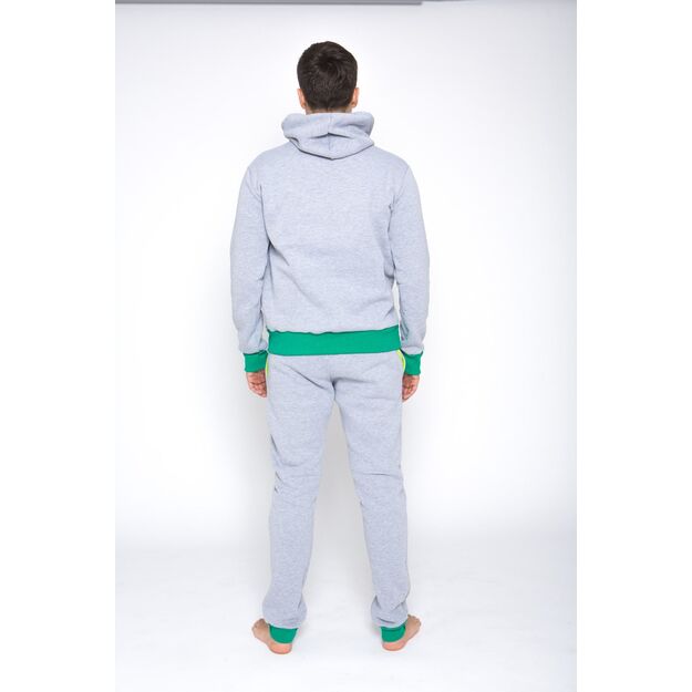 Sofa Killer light grey men lounge wear with green cuff LTU