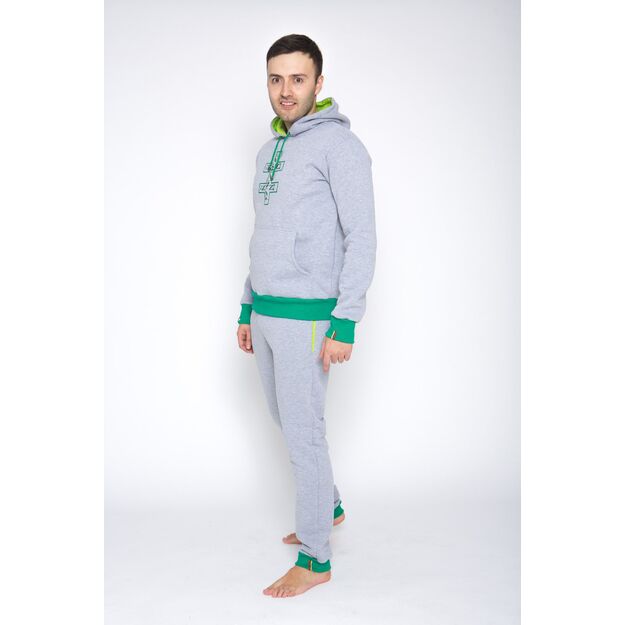 Sofa Killer light grey men lounge wear with green cuff LTU