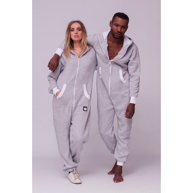 Sofa Killer light grey onesie with white cuff