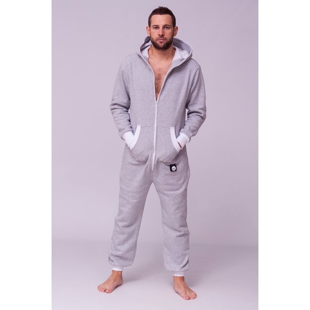 Sofa Killer light grey onesie with white cuff