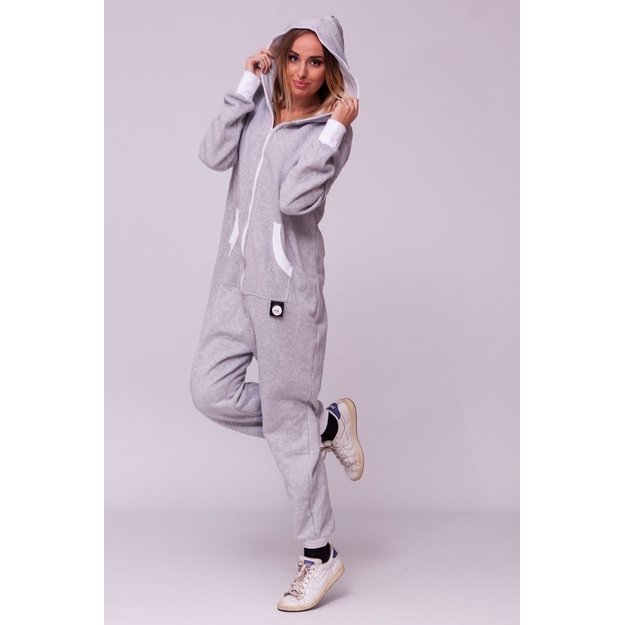 Sofa Killer light grey onesie with white cuff