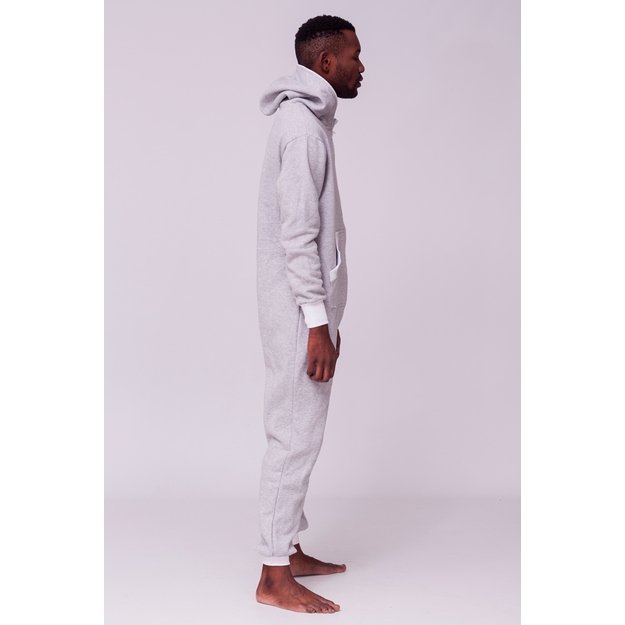 Sofa Killer light grey onesie with white cuff