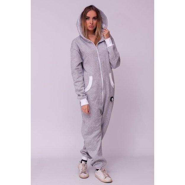 Sofa Killer light grey onesie with white cuff