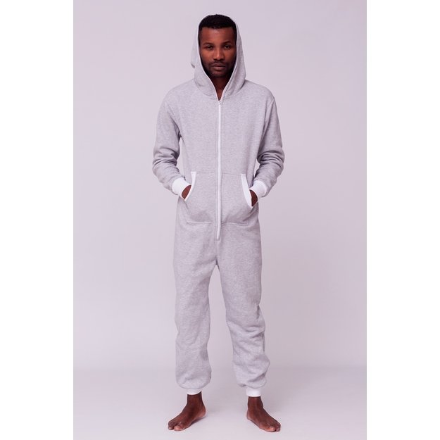 Sofa Killer light grey onesie with white cuff