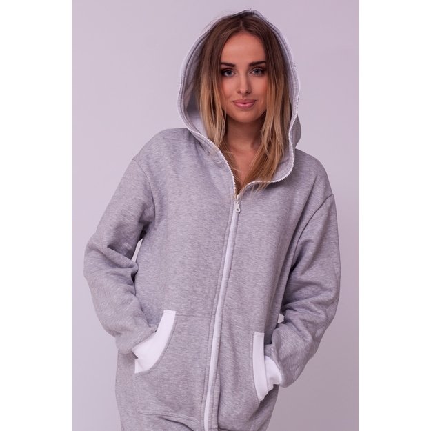 Sofa Killer light grey onesie with white cuff