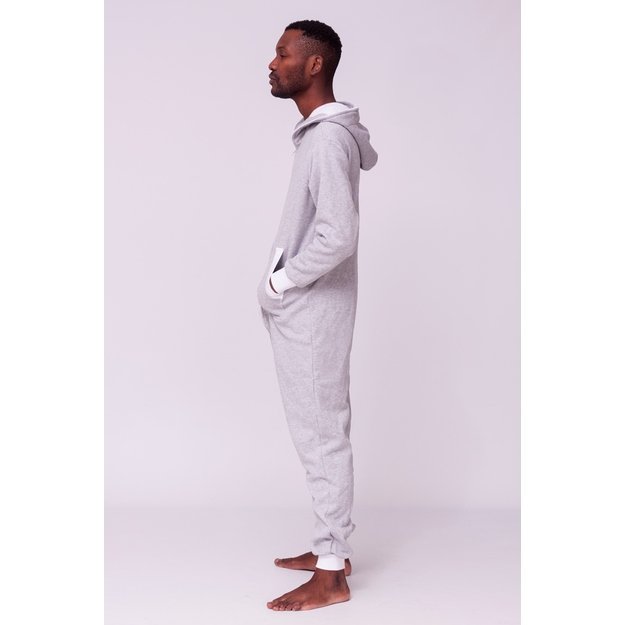 Sofa Killer light grey onesie with white cuff