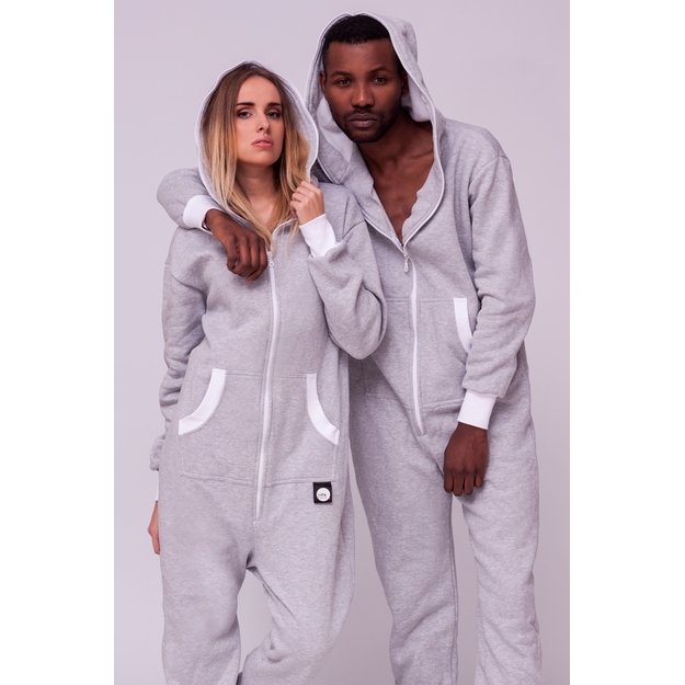 Sofa Killer light grey onesie with white cuff