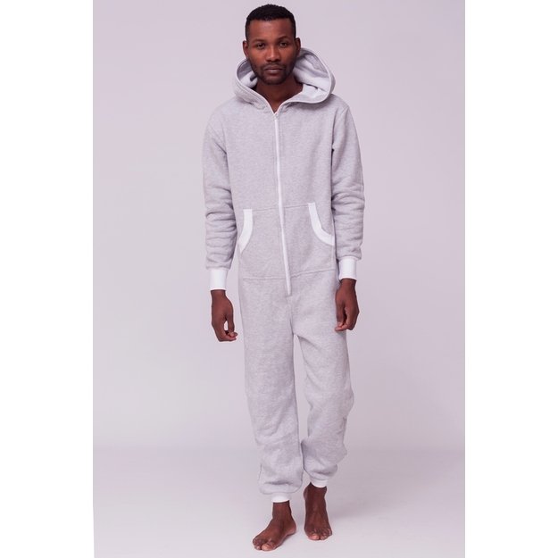 Sofa Killer light grey onesie with white cuff