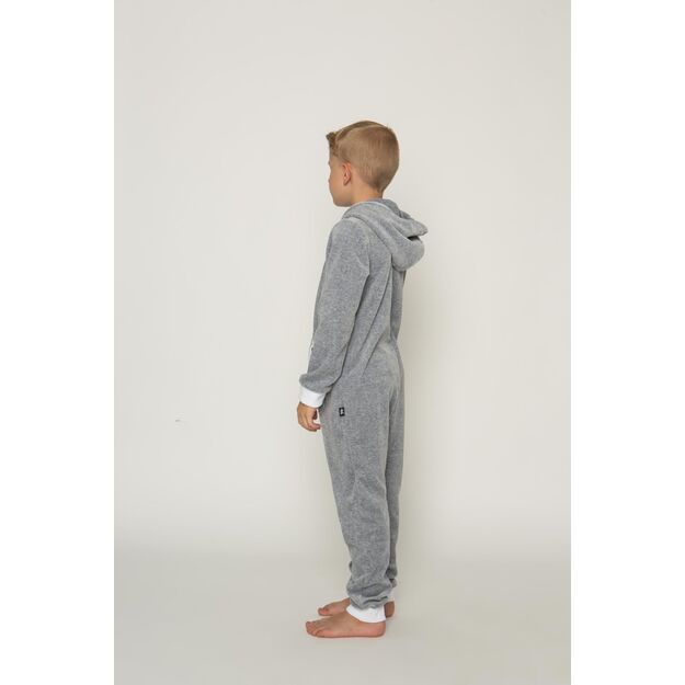 Sofa Killer light grey unisex kids velours onesie