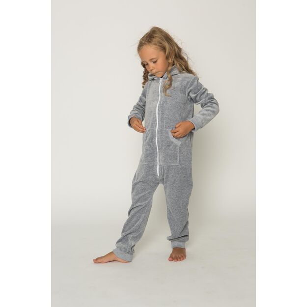 Sofa Killer light grey unisex kids velours onesie