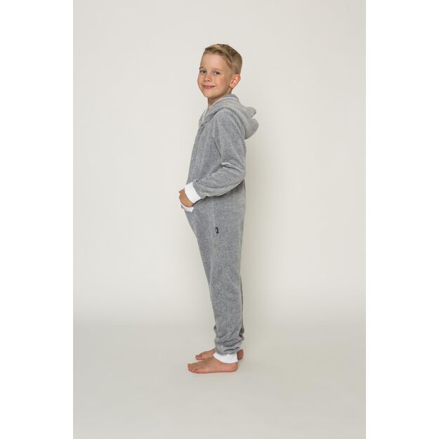 Sofa Killer light grey unisex kids velours onesie