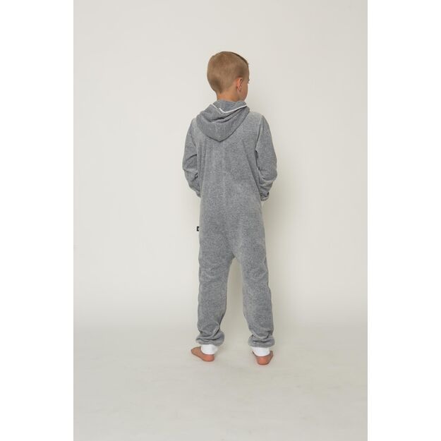 Sofa Killer light grey unisex kids velours onesie