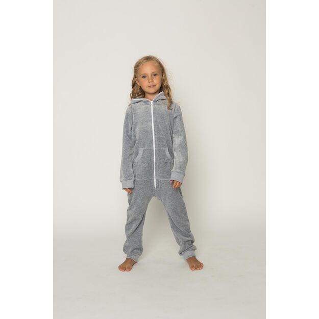 Sofa Killer light grey unisex kids velours onesie