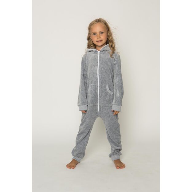 Sofa Killer light grey unisex kids velours onesie