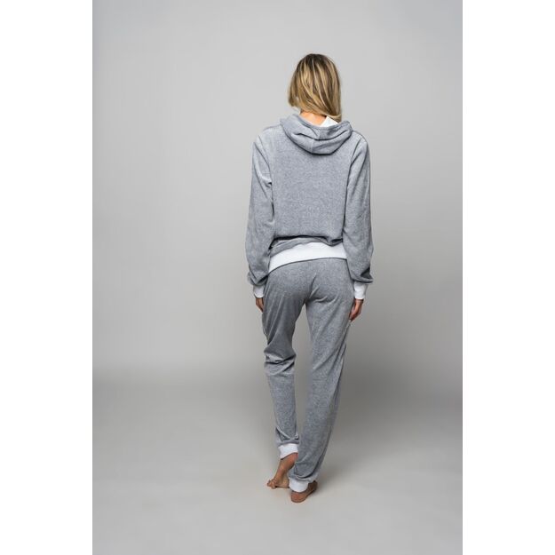 Sofa Killer light grey women velours lounge wear with white cuff