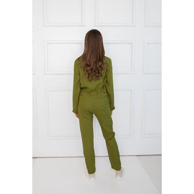 Sofa Killer moss green linen women onesie