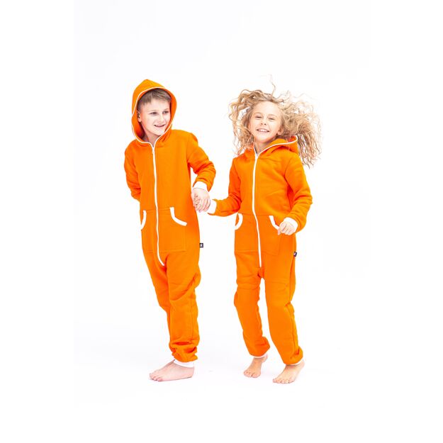 Sofa Killer orange unisex kids onesie with white cuffs