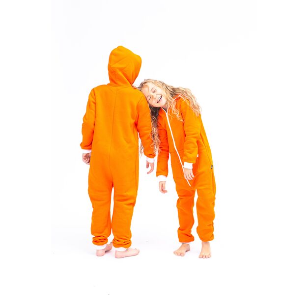 Sofa Killer orange unisex kids onesie with white cuffs