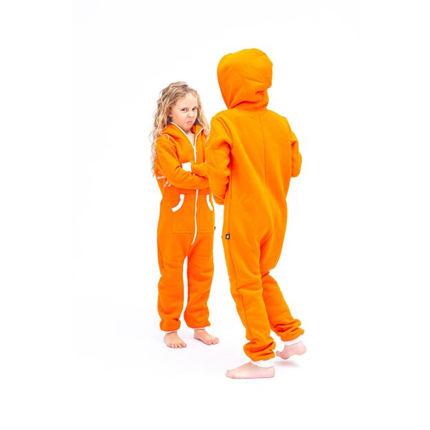 Sofa Killer orange unisex kids onesie with white cuffs