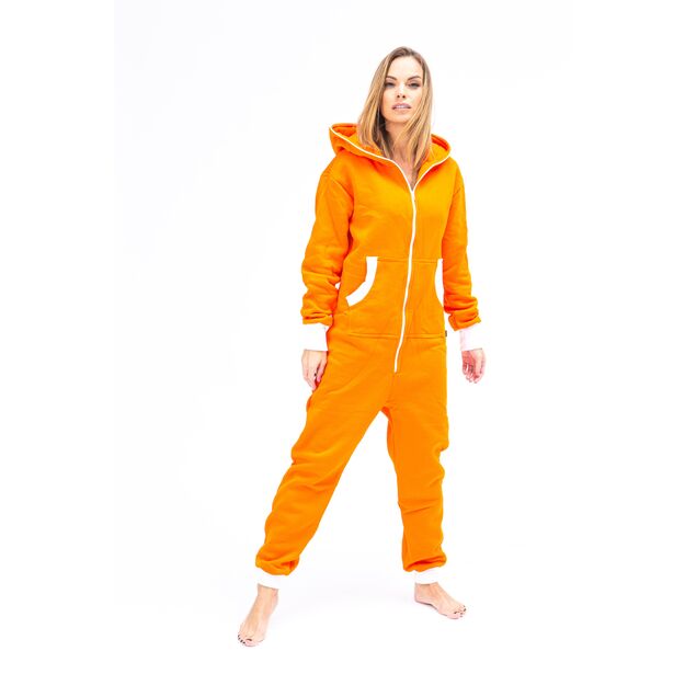 Sofa Killer orange women onesie with white cuff