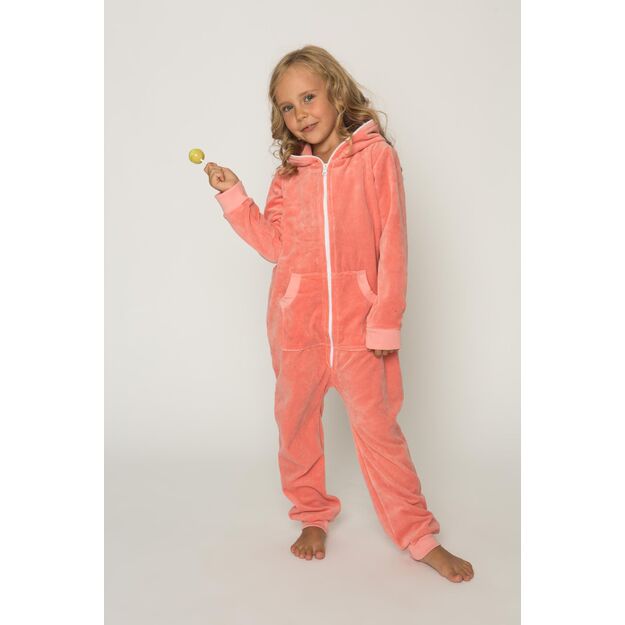 Sofa Killer peach unisex kids velours onesie