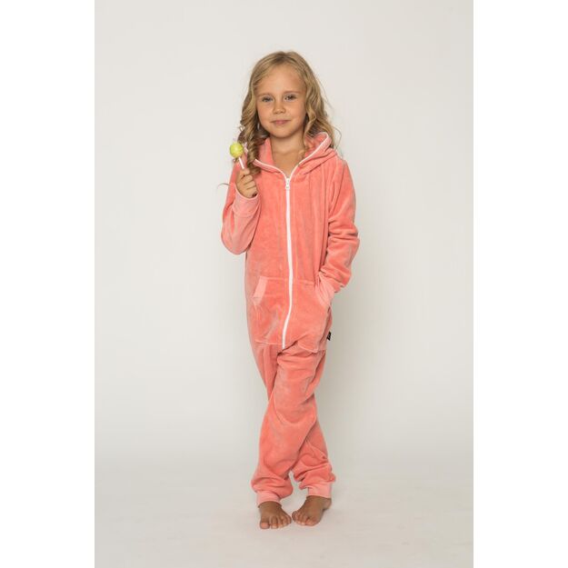 Sofa Killer peach unisex kids velours onesie