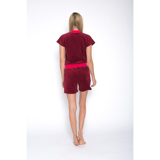 Sofa Killer red wine color short summer velours onesie