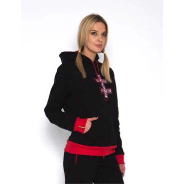 Sofa Killer warm black women hoodie with red cuff LTU